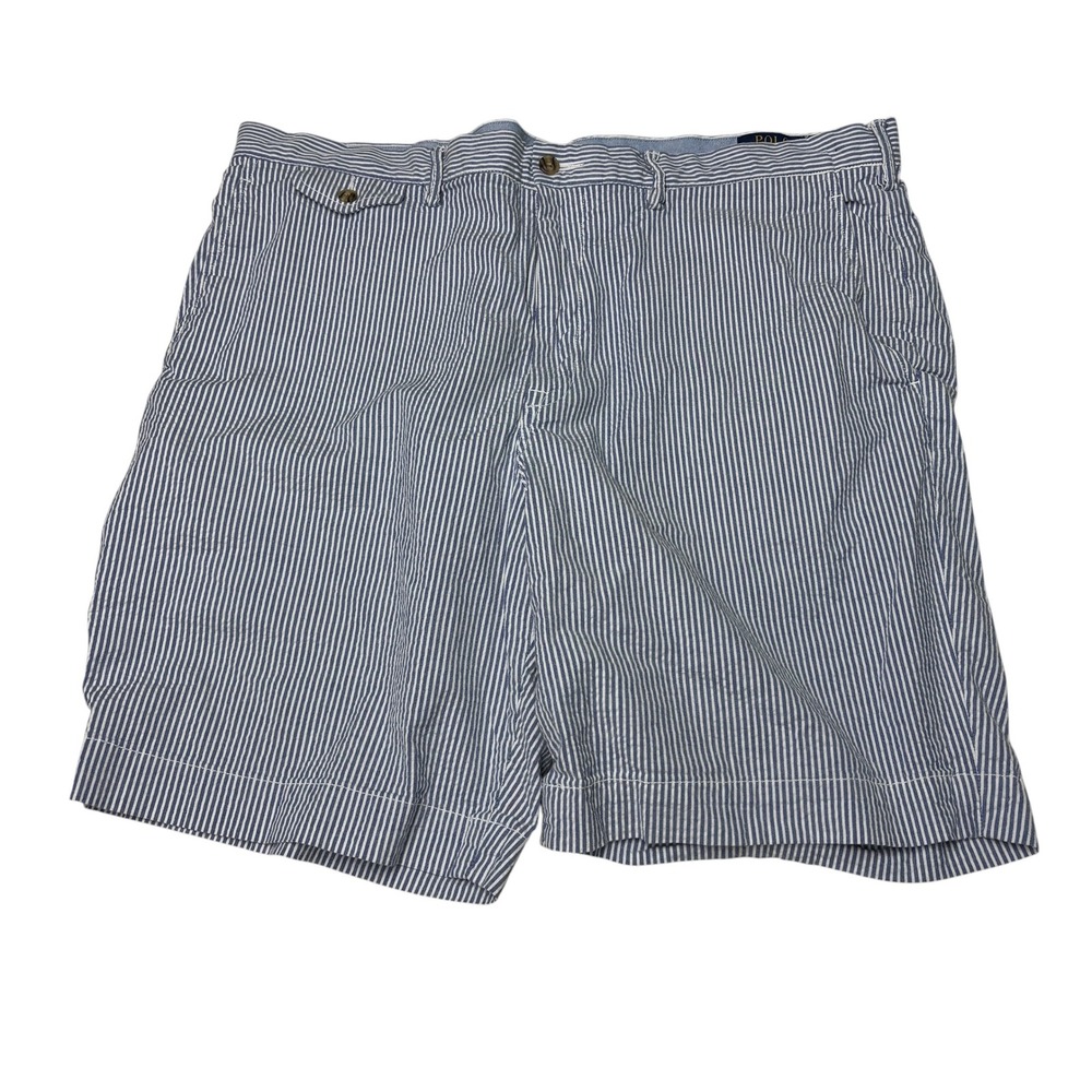 Polo Ralph Lauren Mens 40X9 Seersucker Shorts Blue White Striped Stretch Classic